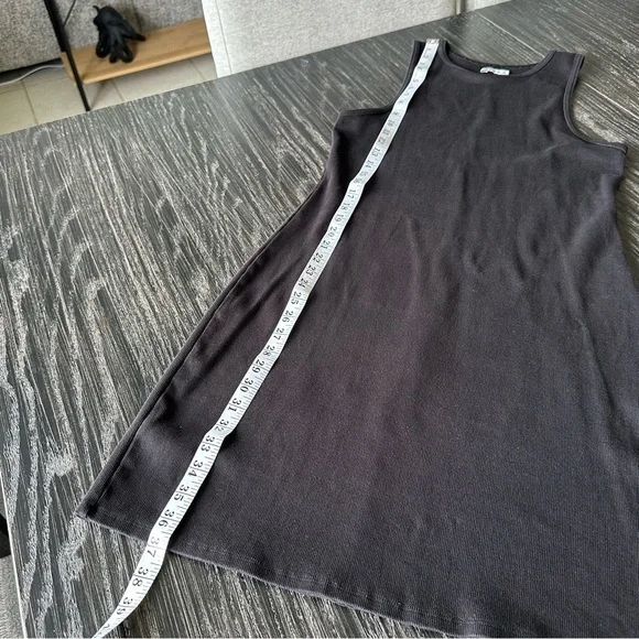 Hollister Ribbed High Neck Stretchy Knee-Length Tank Dress in Black, Large Long - Picture 8 of 11